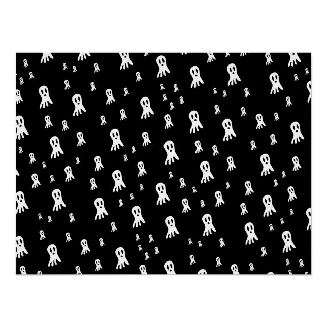 Poster Fantômes d'Halloween foncé (Devant)