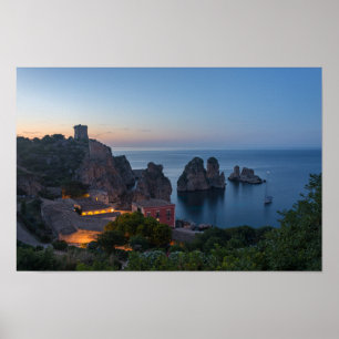 Poster Faraglioni et madrague dans Scopello, Sicile