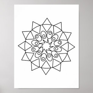 Poster - Farbe in diesem einfachen Mandala-Design