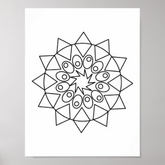 Poster - Farbe in diesem einfachen Mandala-Design