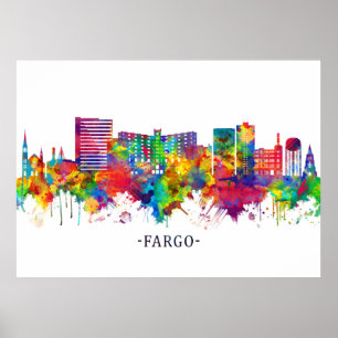 Poster Fargo North Dakota Skyline