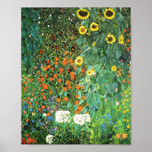 Poster Farm Garden With Sunflowers Gustav Klimt