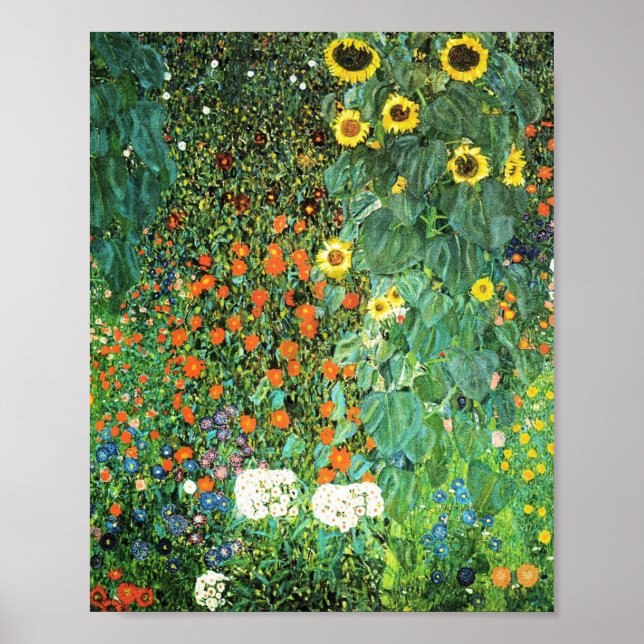 Poster Farm Garden With Sunflowers Gustav Klimt (Devant)