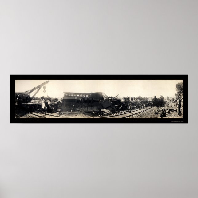 Poster Farmer City Train Wreck Photo 1909 (Devant)