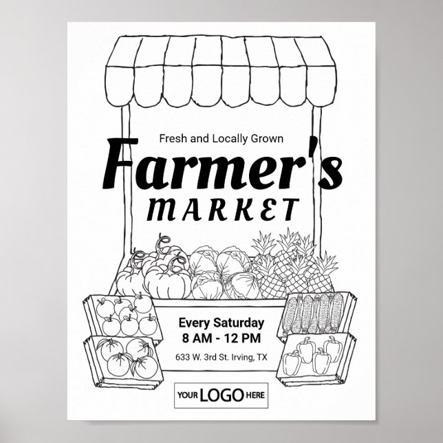 Poster Farmers Market Invitations Farmers Market Art Colo (Devant)
