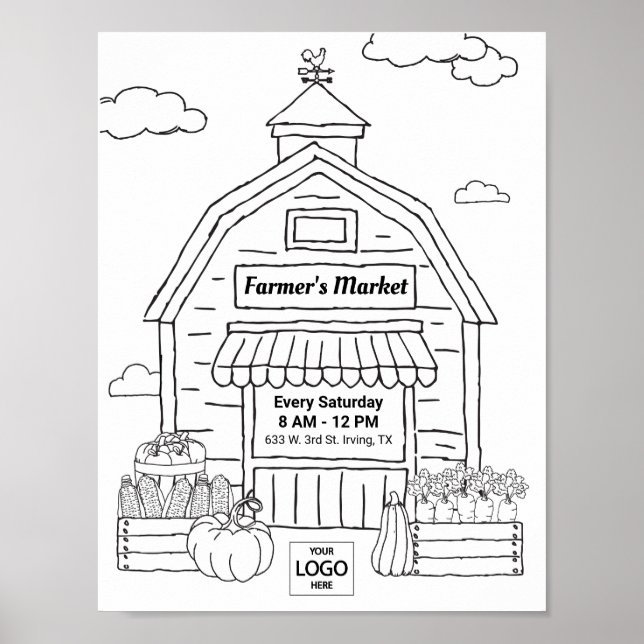 Poster Farmers Market Invitations Farmers Market Art Colo (Devant)