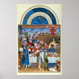 Poster Fascimile de janvier : scène de banquet