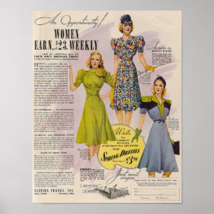 Poster Fashion Rock des années 1940