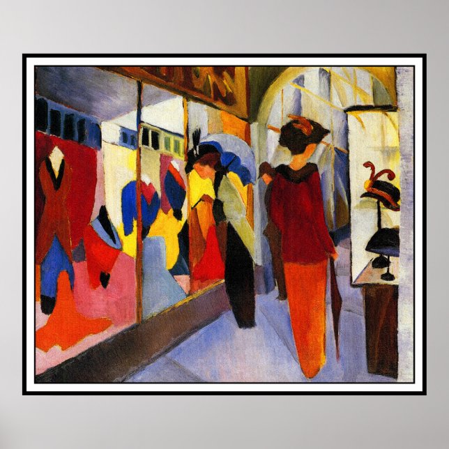 Poster Fashion Shop (Modegeschaft) par August Macke (Devant)