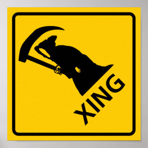 Poster Faucheuse Grim / Traversée de la route