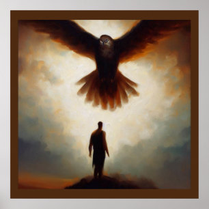 Poster Faucon animal de l'esprit 2