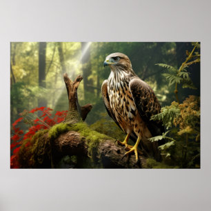 Poster Faucon Animal Oiseau Faune Wilderness Coloré