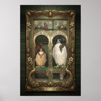 Faucon Art Nouveau - Œuvre d'art murale sur un ois