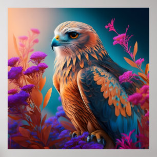 Poster Faucon coloré