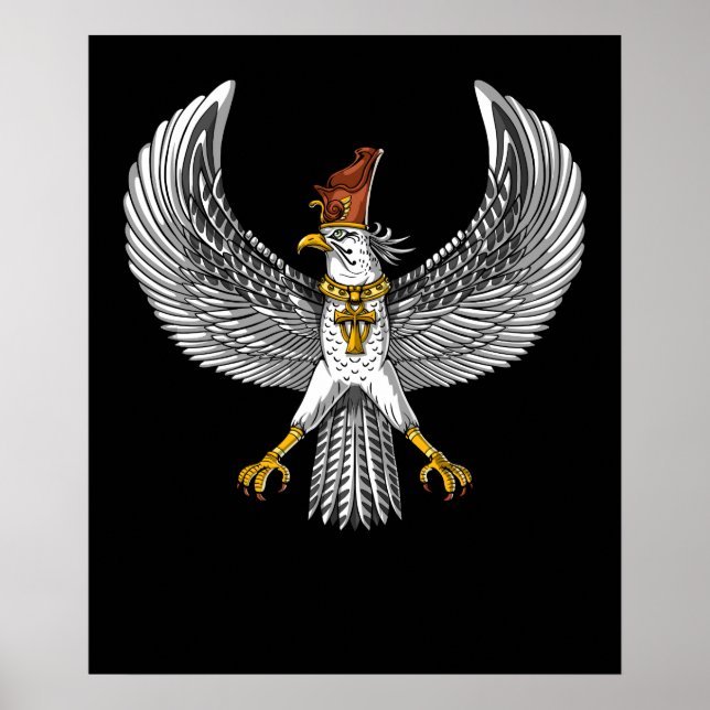 Poster Faucon égyptien Dieu Horus (Devant)