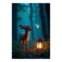 Faune et papillon dans la forêt enchantée