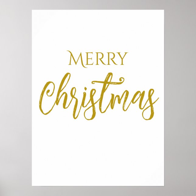 Poster Faux-Gold Foil Joyeux Noël chic (Devant)
