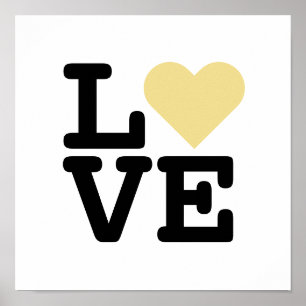 Poster Faux Gold Love Heart Mariage Valentines Carré de l
