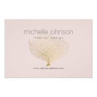 Faux Gold Sea Fan Corail Designer intérieur rose