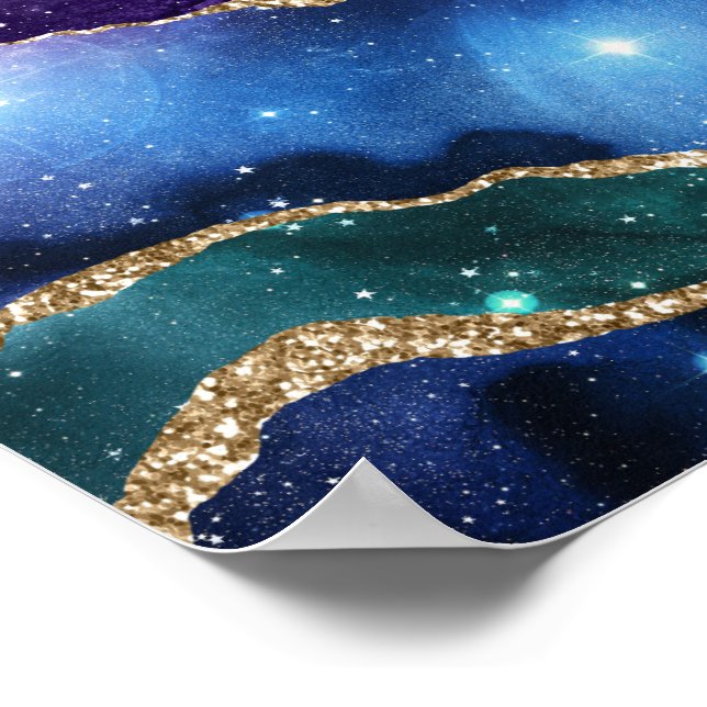 Poster Faux Marbled Agate Stone Galaxy Sparkly Shining (Coin)