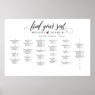 POSTER FAUX ROSE GOLD HEART, GRAPHIQUE DE SIÈGE ALPHA
