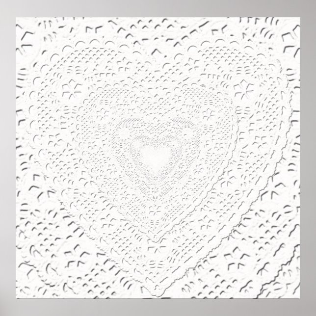 Poster Faux White Lace Fabric Arrière - plan (Devant)