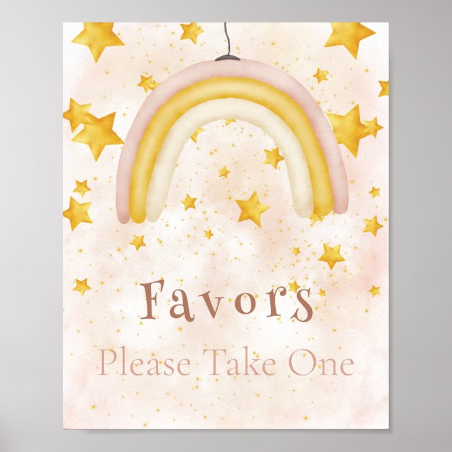 Poster Faveur Boho arc-en-ciel étoile magique poussière (Devant)