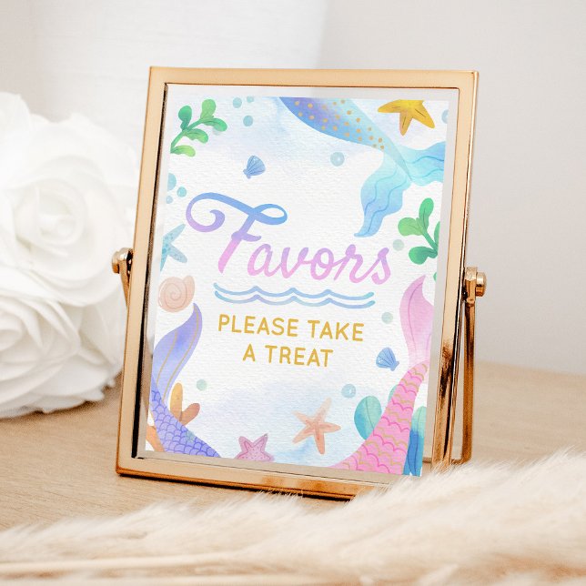 Poster Faveur de fête d'anniversaire Sirène sous la mer (Créateur téléchargé)