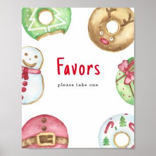 Poster Faveurs de baby shower en aquarelle pour l'hiver,