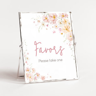 Poster Faveurs de Baby Shower Wildflower Baby en Fleur