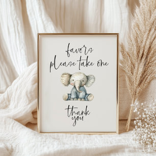 Poster Faveurs de douche pour bébé Animaux de nursery en