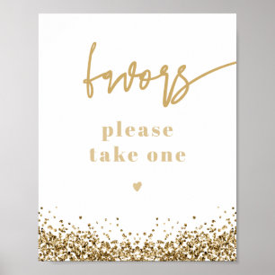 Poster Faveurs de mariage en sequins d'or jaune REGINA