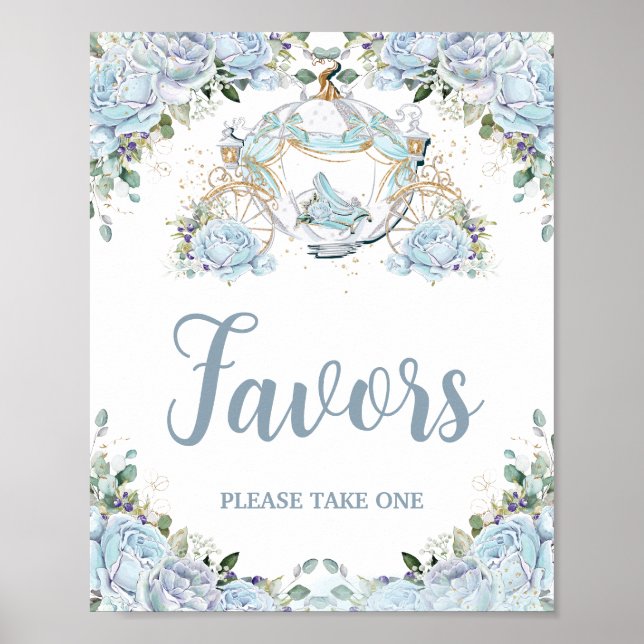 Poster Faveurs de Princesse Citrouille Roses Bleu Bébé (Devant)