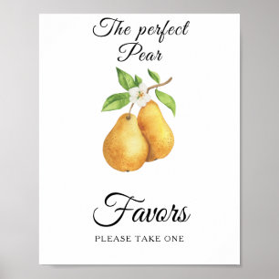 Poster Faveurs de shower de mariage aux poires, prenez-en