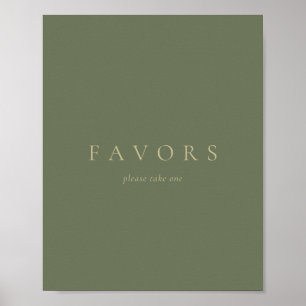 Poster Faveurs de texte personnalisées Simple Or Vert Sau