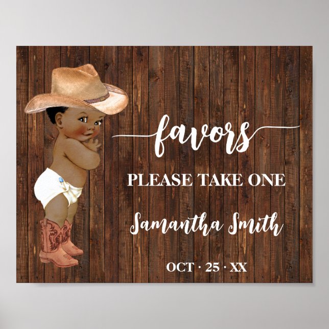 Poster Faveurs S'il vous plaît prendre un Baby shower AA  (Devant)