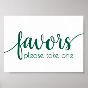 Poster Faveurs simples Hunter Green Wedding Party Event