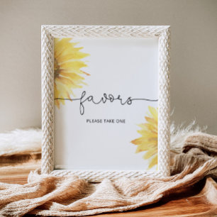 Poster Faveurs tournesol aquarelle, prenez-en un