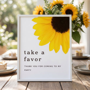 Poster Faveurs Tournesol Panneau 18ème Anniversaire