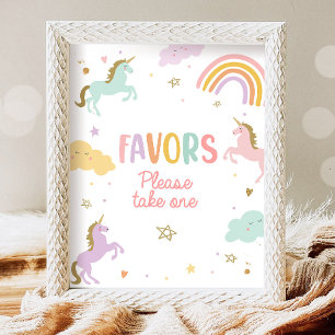 Poster Favore Unicorn Sweet Table Girl Anniversaire Fête