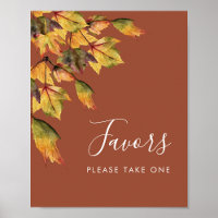 Favoris de mariage rustiques marron automne feuill
