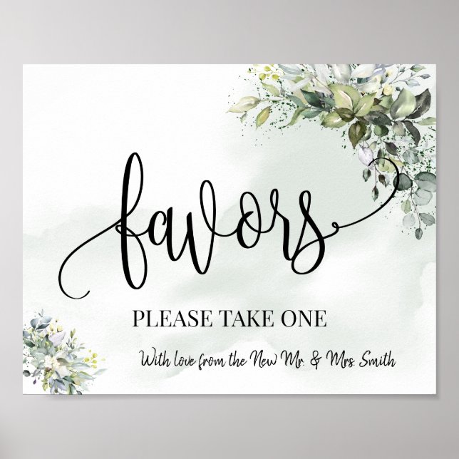 Poster Favoris signe mariage réception eucalyptus (Devant)
