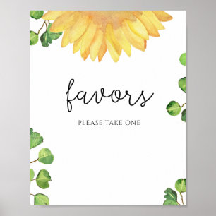 Poster Favoris tournesol aquarelle, prenez-en un 