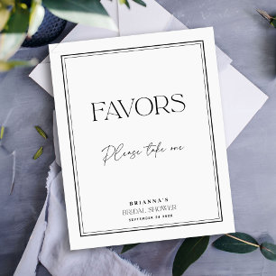 Poster Favorise Élégant Mariage Cérémonie en Noir et Blan