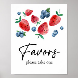 Poster Favoriser Fraise Berry Premier Anniversaire Fille