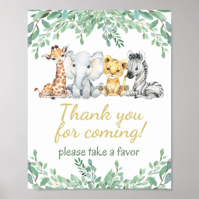 Poster Favoriser le signe Table pour le baby shower (Devant)