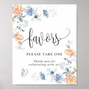 Poster Favoriser S'Il Vous Plaît Prendre Une Pêche Floral