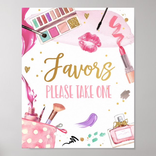 Poster Favoriser Spa Parti Maquillage Glamour Fille Anniv (Devant)