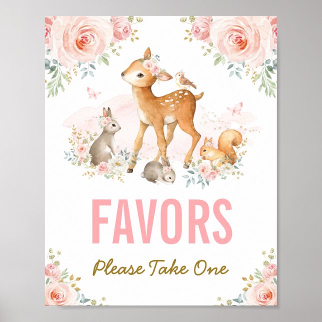 Poster Favoriser un / Rose Floral Animaux Bois (Devant)