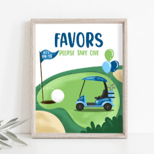 Poster Favors Thank You Golf Par-Tee Boy Birthday Sign